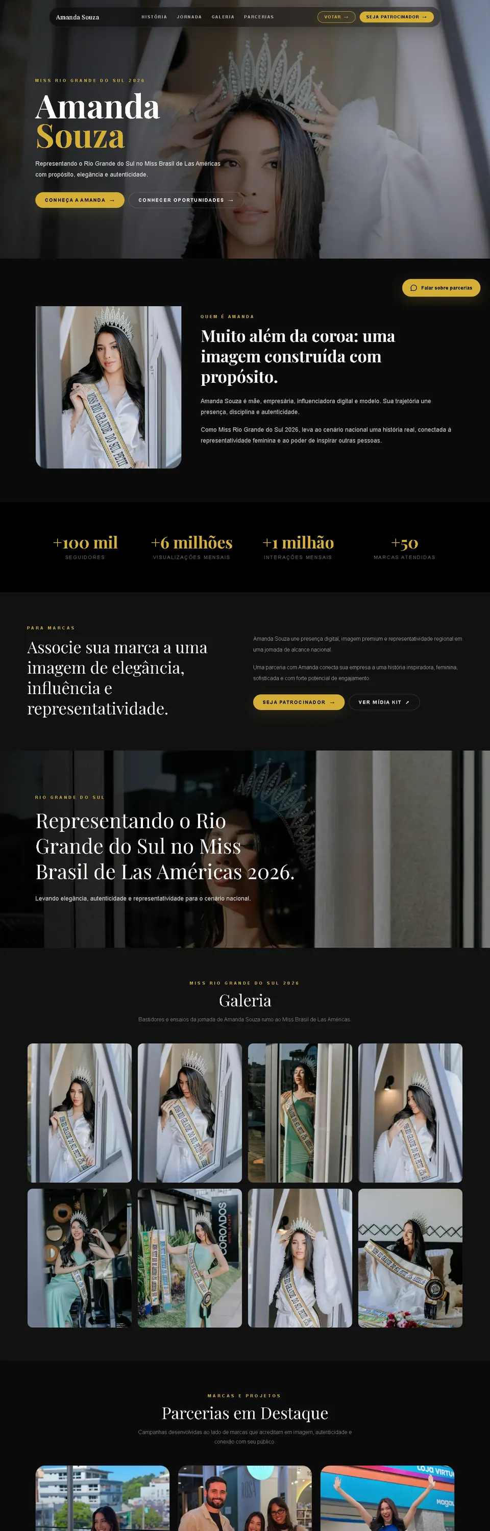 Página inicial do site Amanda Souza